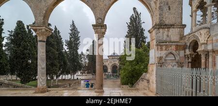 View of Al-Aqsa Mosque, Temple Mount (Haram esh-Sharif), Jerusalem, Israel Stock Photo