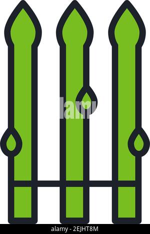 Asparagus icon. Linear color icon, contour, shape, outline isolated on white. Thin line. Modern design. Vector illustrations of vegetables. Stock Vector