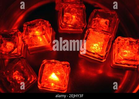 The original and not ordinary background of light plastic ice cubes ...