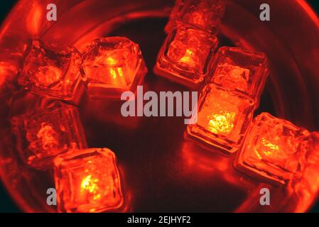 The original and not ordinary background of light plastic ice cubes ...
