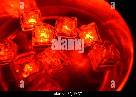 The original and not ordinary background of light plastic ice cubes ...