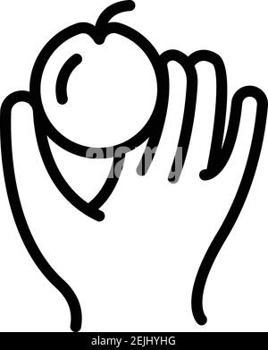 Fruit hand icon. Outline fruit hand vector icon for web design isolated on white background Stock Vector