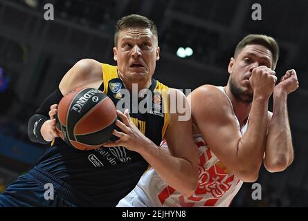 201110) -- ZHUJI, Nov. 10, 2020 (Xinhua) -- Vladimir Stimac of Qingdao  Eagles celebrates during the 11th round match between Nanjing Monckey Kings  and Qingdao Eagles at the 2020-2021 season of the