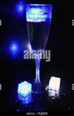 Beautiful photos of relaxation and celebration, fun and gifts in the white, blue light introtop. Stock Photo