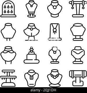 Jewelry dummy icon. Outline jewelry dummy vector icon for web design isolated on white background Stock Vector