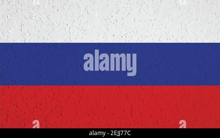 Flag of Russia. Squared grunge background. Russian national symbol. Template design, vector illustration. Banner. Stock Vector