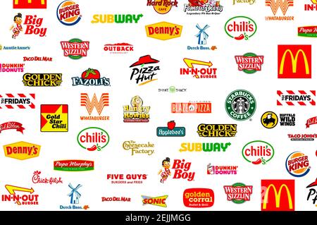 Logotype collection of most famous Fast-Food, Restaurants and Coffee ...