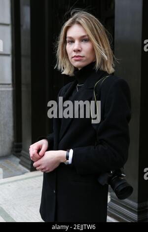 Fashion Enthusiast poses for a photo as she attends the London Fashion ...