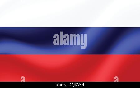 Flag of Russia. Squared grunge background. Russian national symbol. Template design, vector illustration. Banner. Stock Vector