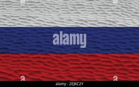 Flag of Russia. Squared grunge background. Russian national symbol. Template design, vector illustration. Banner. Stock Vector