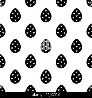 Seamless pattern made from hand drawn Easter eggs illustration. Isolated on a white background. Stock Vector