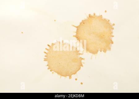 Coffee spots on white paper Stock Photo