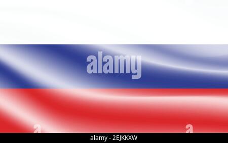 Flag of Russia. Squared grunge background. Russian national symbol. Template design, vector illustration. Banner. Stock Vector