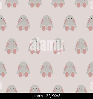 Seamless pattern bunny with long ears Stock Vector