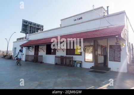 Le Cafe a cafe in Pondicherry sea front promenade Stock Photo