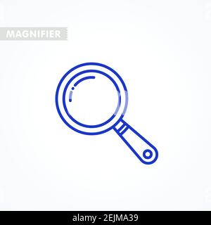 magnifier icon. outline styled magnifying glass thin line icon, linear pictogram isolated on white. vector illustration Stock Vector