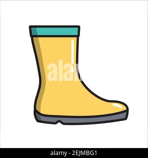 Rubber boots, simple gardening icon in trendy line style isolated on white background for web apps and mobile concept. Vector Illustration EPS10 Stock Vector