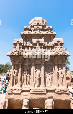 Arjuna Ratha monument, Pancha Rathas (Five Rathas), Mahabalipuram ...