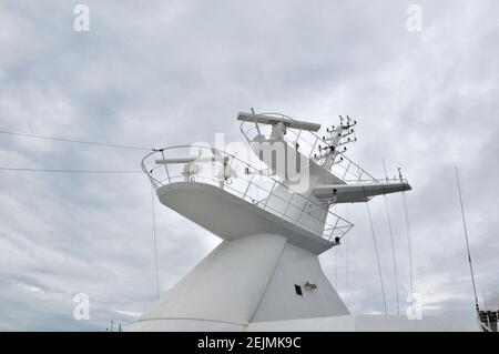 Radar antennas on a cruise ship Stock Photo - Alamy
