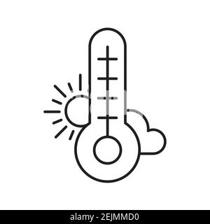 Outdoor thermometer, simple gardening icon in trendy line style isolated on white background for web apps and mobile concept. Vector Illustration EPS1 Stock Vector