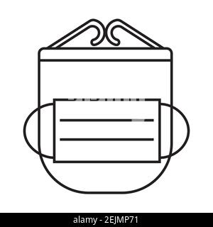 Mask and face shield simple medicine icon in trendy line style isolated on white background for web applications and mobile concepts. Vector illustrat Stock Vector