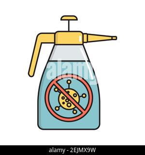 Antiseptic spray bottle simple medicine icon in trendy line style isolated on white background for web applications and mobile concepts. Vector illust Stock Vector