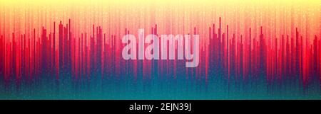 Glitch digital background. Retro future distortion. Abstract vertical lines. Cyber futuristic design. Color glitched lines. Vector illustration. Stock Vector