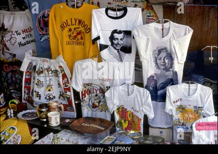 Souvenirs in shop window on Hollywood Blvd circa 1970s Stock Photo