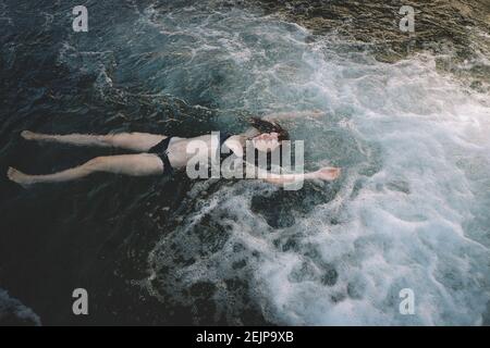 Woman naked nude outdoor outdoors bathing waterfall water brook stream