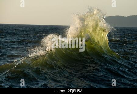 Crashing Waves on Oregon Coastline Stock Photo