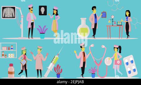 medicine flate illustration design art Stock Vector