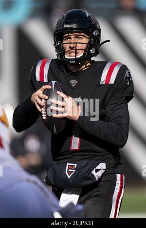 East Rutherford, New Jersey, USA. 29th Feb, 2020. New York Guardians wide  receiver Colby Pearson (3) in action during the XFL game against the Los  Angeles Wildcats at MetLife Stadium in East