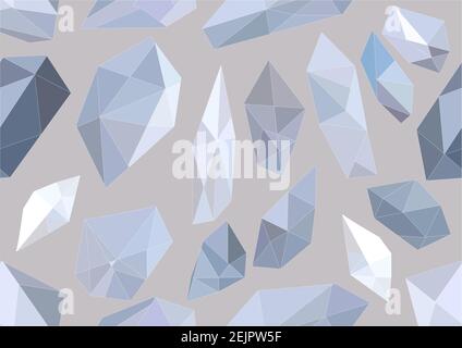 stone crystal gems seamless vector background Stock Vector