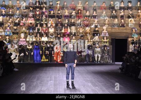 Designer Nicolas Ghesquiere walks the runway during the Louis Vuitton show  as part of the Paris Fashion Week Stock Photo - Alamy