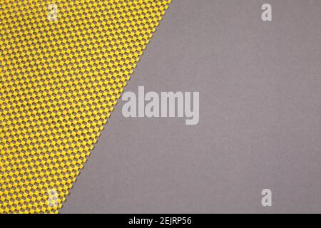 Abstract modern Yellow and Gray background. Demonstrating colors of year 2021. Top view. Stock Photo