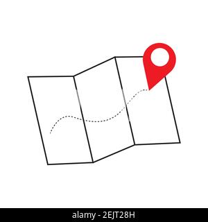 Map check-in location icon isolated vector. Stock Photo