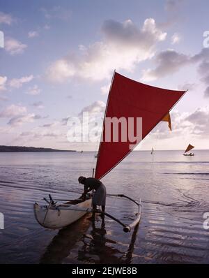 Canoe Kuta Beach sunset Stock Photo - Alamy