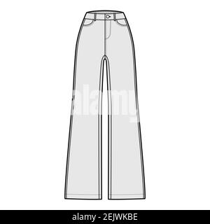 high rise high waist wide leg palazzo pant trouser template technical ...