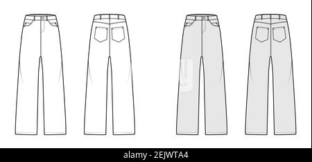 Tapered Baggy Pants Technical Fashion Illustration With Low Waist, Rise,  Slash Pockets, Draping Front, Full Lengths. Flat Bottom Apparel Template,  Grey Color Style. Women, Men, Unisex CAD Mockup Royalty Free SVG, Cliparts