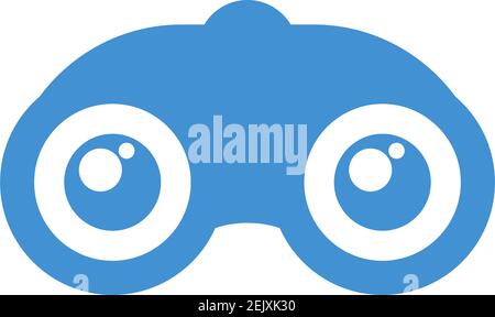 Binocular flat icon Stock Vector
