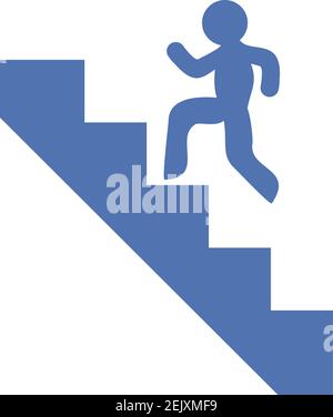 climbing stairs icon Stock Vector