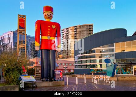 World's tallest tin soldier, New Westminter Quay, New Westminster, British Columbia, Canada Stock Photo