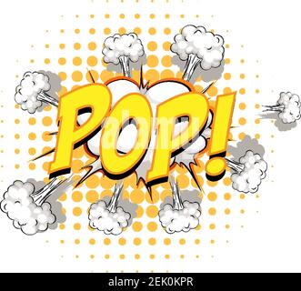 Comic speech bubble with pop text illustration Stock Vector