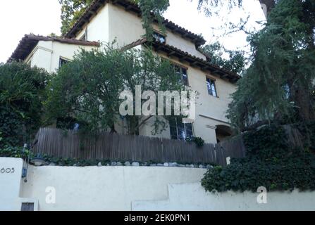 Los Angeles, California, USA 22nd February 2021 A general view of atmosphere of the location/home where actor Johnny Lewis killed his landlady and cat and then either committed suicide or fell to his death on September 26, 2012 at 3605 Lowry Road shown here on February 22, 2021 in Los Angeles, California, USA. Johnny Lewis dated singer Katy Perry in 2005-2006 and was a scientologist. Actor Val Kilmer and Actress Parker Posey also lived at this residence. Photo by Barry King/Alamy Stock Photo Stock Photo