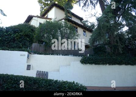 Los Angeles, California, USA 22nd February 2021 A general view of atmosphere of the location/home where actor Johnny Lewis killed his landlady and cat and then either committed suicide or fell to his death on September 26, 2012 at 3605 Lowry Road shown here on February 22, 2021 in Los Angeles, California, USA. Johnny Lewis dated singer Katy Perry in 2005-2006 and was a scientologist. Actor Val Kilmer and Actress Parker Posey also lived at this residence. Photo by Barry King/Alamy Stock Photo Stock Photo