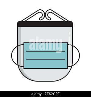 Mask and face shield simple medicine icon in trendy line style isolated on white background for web applications and mobile concepts. Vector illustrat Stock Vector