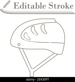 Climbing Helmet Icon. Editable Stroke Simple Design. Vector Illustration. Stock Vector