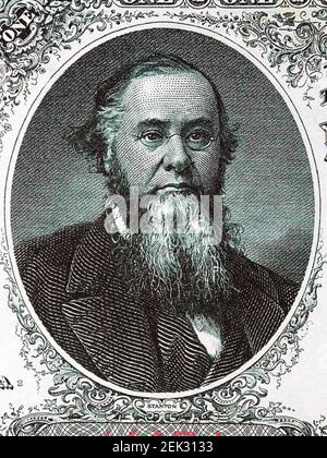 Edwin Stanton a portrait from old American money Stock Photo