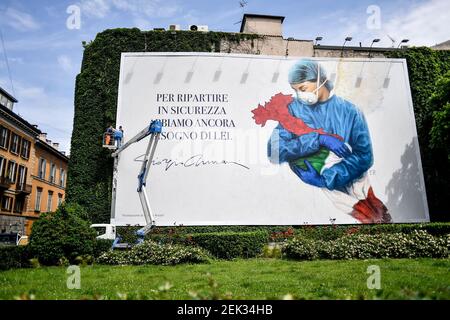 Murals for Phase 2 by Giorgio Armani in via Broletto Milan Italy