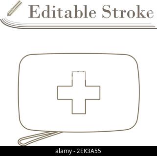 Alpinist First Aid Kit Icon. Editable Stroke Simple Design. Vector Illustration. Stock Vector